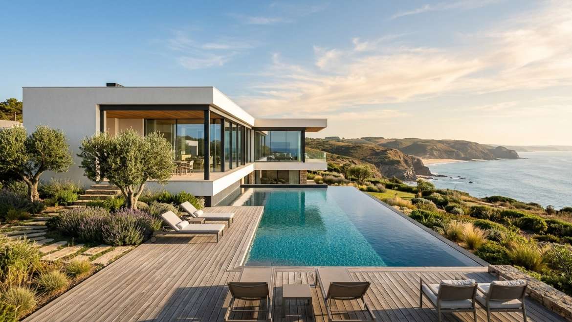 Luxury modern villa with swimming pool on the Silver Coast Portugal