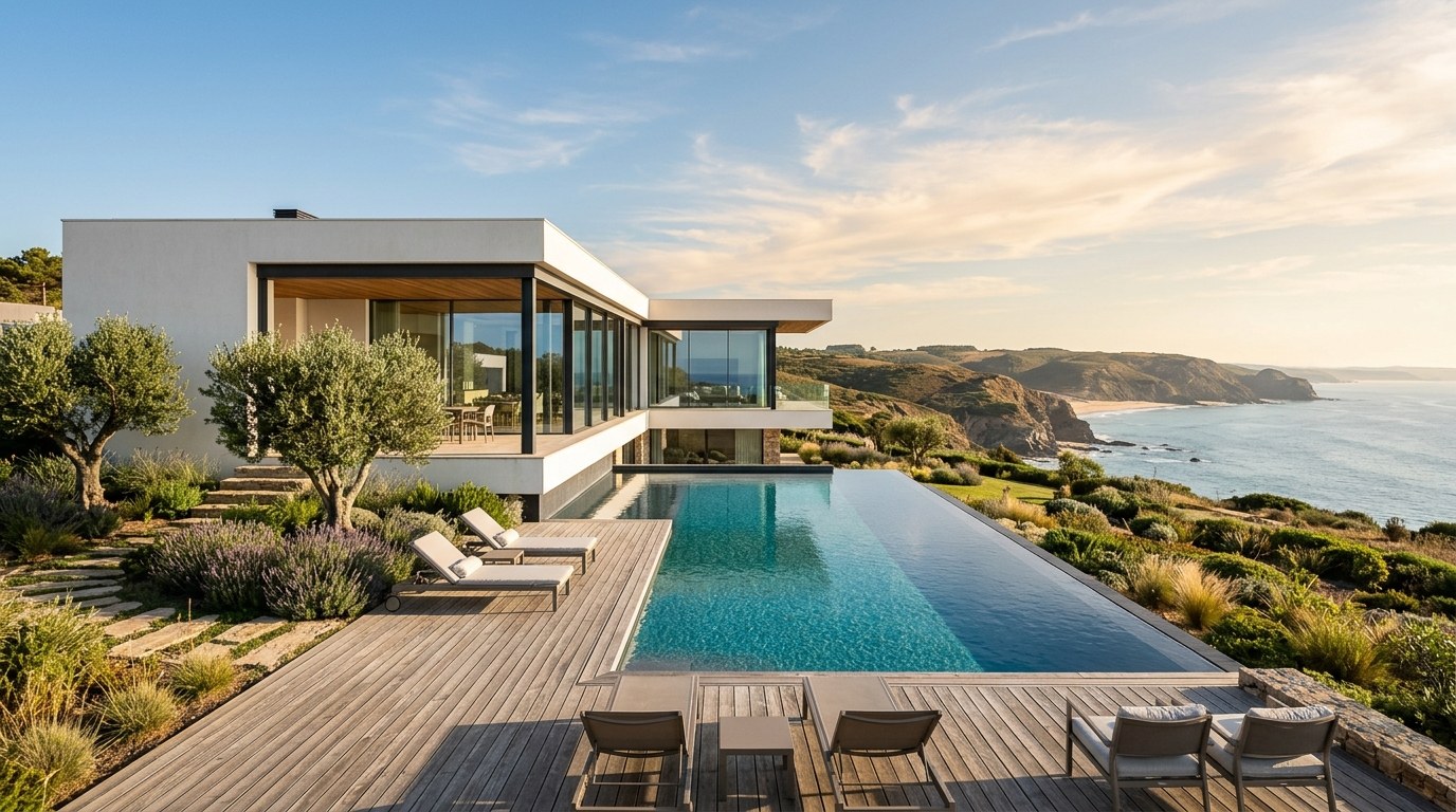 Luxury modern villa with swimming pool on the Silver Coast Portugal